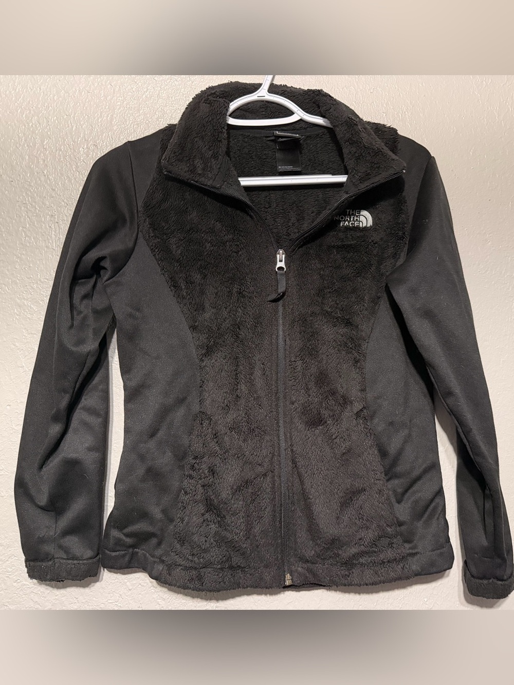 The North Face Girls size Large (14/16) black fleece full zip jacket coat